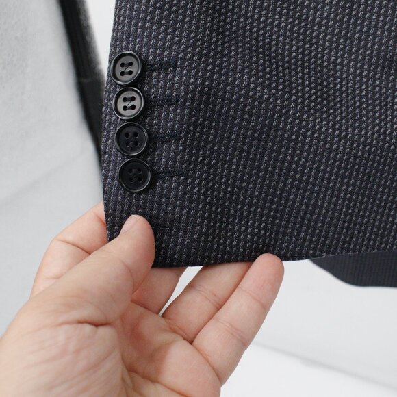 canali sport coat men's 44L three button silk wool waffle notch lapel vented - Picture 4 of 16